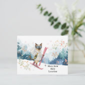 Ski Bachelorette Party for cat lovers Briefkaart (Staand voorkant)