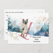 Ski Bachelorette Party for cat lovers Briefkaart (Voorkant / Achterkant)