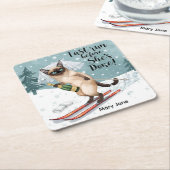 Ski Bachelorette Party Sticker  Bride on the Slope Kartonnen Onderzetters (Schuin)