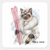 Ski Bachelorette Party Sticker  Bruid op de piste (Voorkant)