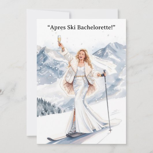 Ski Bachelorette Weekend Bride on the Slopes Kaart (Voorkant)