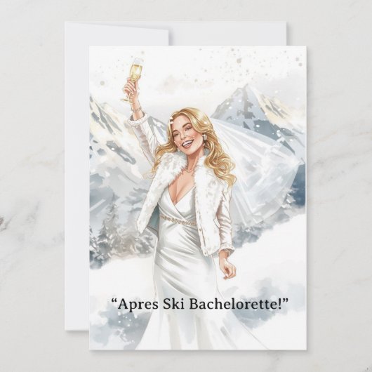 Ski Bachelorette Weekend Bride on the Slopes Kaart (Voorkant)