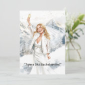 Ski Bachelorette Weekend Bride on the Slopes Kaart (Staand voorkant)