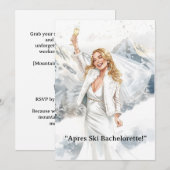 Ski Bachelorette Weekend Bride on the Slopes Kaart (Voorkant / Achterkant)