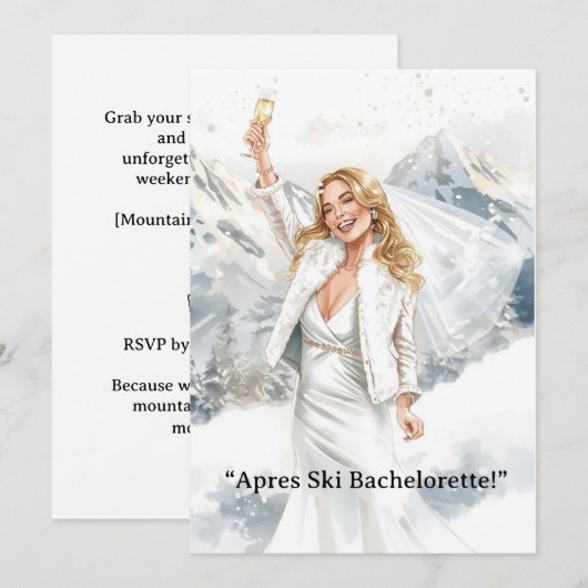 Ski Bachelorette Weekend Bride on the Slopes Kaart (Voorkant / Achterkant)