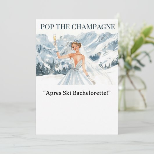 Ski Bachelorette Weekend Bride on the Slopes Kaart (Staand voorkant)