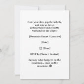 Ski Bachelorette Weekend Bride on the Slopes Kaart (Achterkant)