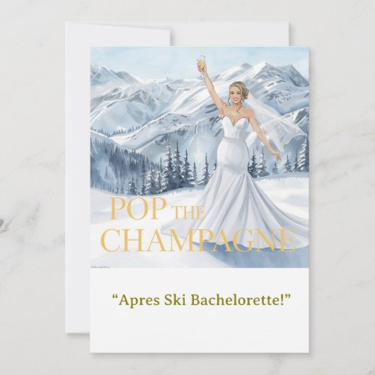 Ski Bachelorette Weekend Bride on the Slopes Kaart (Voorkant)