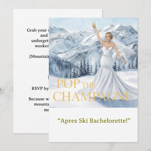 Ski Bachelorette Weekend Bride on the Slopes Kaart (Voorkant / Achterkant)