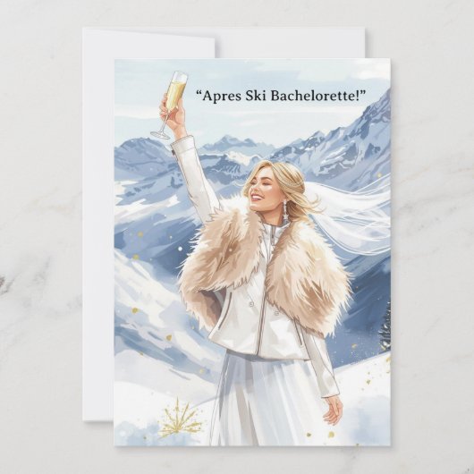 Ski Bachelorette Weekend Bride on the Slopes Kaart (Voorkant)