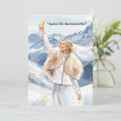 Ski Bachelorette Weekend Bride on the Slopes Kaart (Staand voorkant)