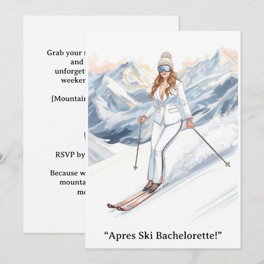 Ski Bachelorette Weekend Bride on the Slopes Kaart (Voorkant / Achterkant)