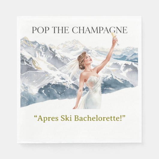 Ski Bachelorette Weekend Bruid op de piste Servet (Voorkant)