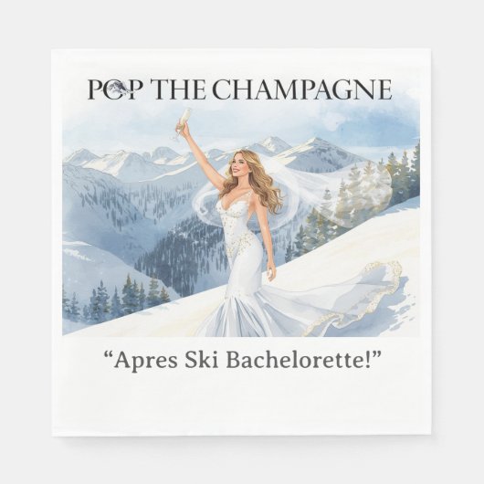 Ski Bachelorette Weekend Bruid op de piste Servet (Voorkant)