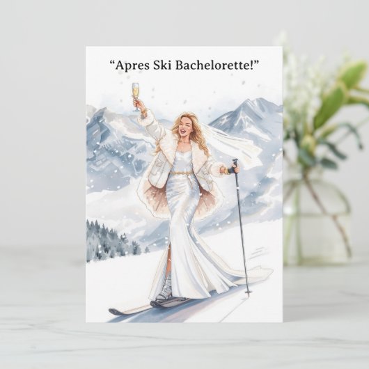 Ski Bachelorette Weekend Bruid op de pistes Kaart (Staand voorkant)