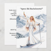 Ski Bachelorette Weekend Bruid op de pistes Kaart (Voorkant / Achterkant)