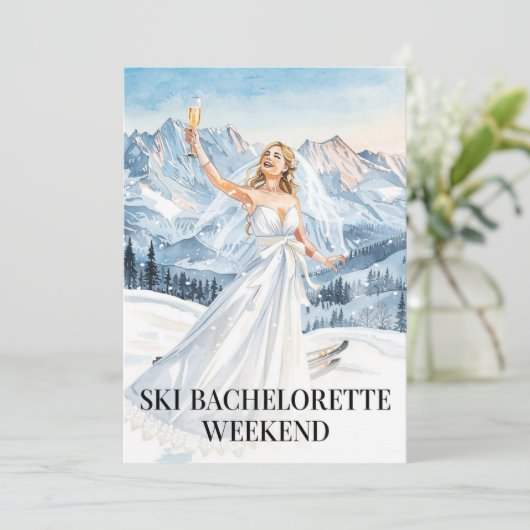 Ski Bachelorette Weekend Bruid op de pistes Kaart (Staand voorkant)