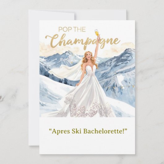 Ski Bachelorette-weekend Bruid op de pistes Kaart (Voorkant)