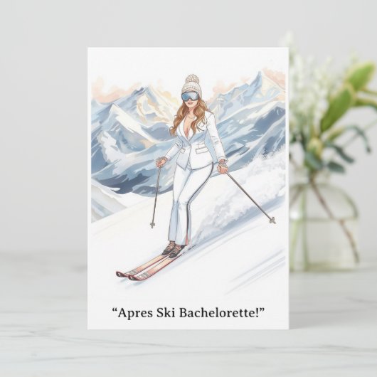 Ski Bachelorette Weekend Bruid op de pistes Kaart (Staand voorkant)