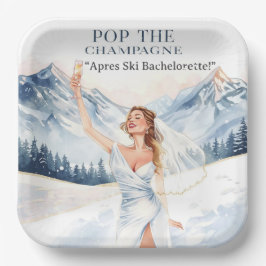 Ski Bachelorette Weekend Bruid op de pistes Papieren Bordje
