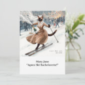 Ski Bachelorette Weekendbruid op de pistes Kaart (Staand voorkant)