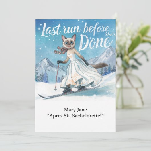 Ski Bachelorette Weekendbruid op de pistes Kaart (Staand voorkant)