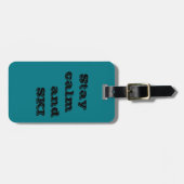 SKI-Bagagelabel met lederen riem Bagagelabel (Voorkant horizontaal)