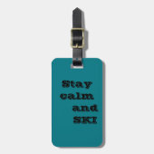 SKI-Bagagelabel met lederen riem Bagagelabel (Voorkant verticaal)