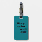 SKI-Bagagelabel met lederen riem Bagagelabel (Achterkant verticaal)