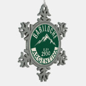 Ski Bariloche Argentina Skiing Tin Sneeuwvlok Ornament (Links)