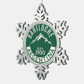 Ski Bariloche Argentina Skiing Tin Sneeuwvlok Ornament (Rechts)