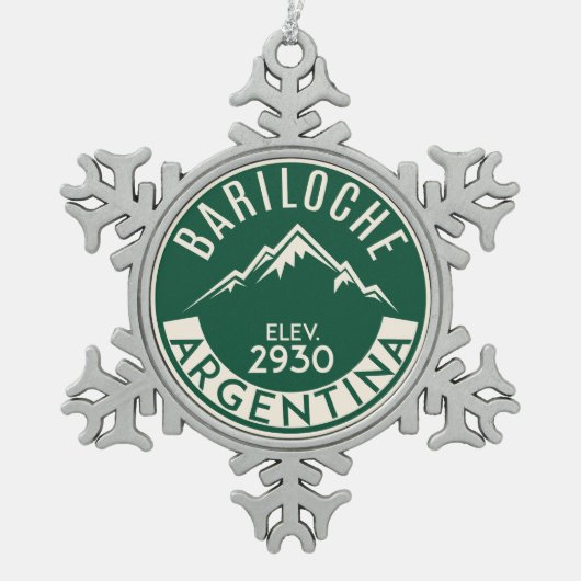 Ski Bariloche Argentina Skiing Tin Sneeuwvlok Ornament (Voorkant)