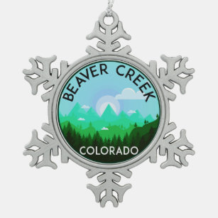 Ski Beaver Creek Colorado Skiing Tin Sneeuwvlok Ornament