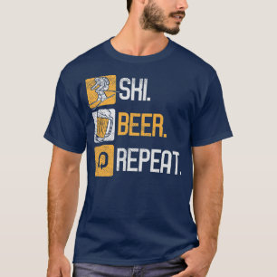 Ski Beer Herhaalt Funny Winter Snow Sports Alpine  T-shirt