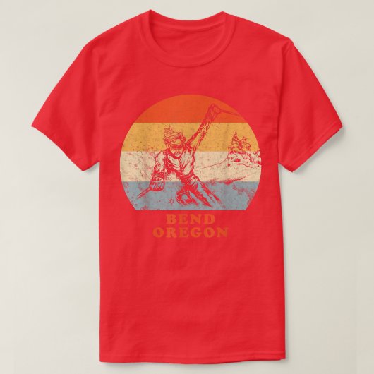 Ski Bend, Oregon  Retro  sneeuwkoning T-shirt (Design voorkant)
