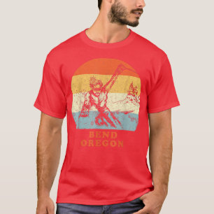 Ski Bend, Oregon  Retro  sneeuwkoning T-shirt