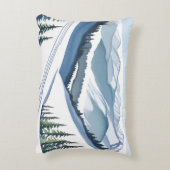 Ski Berg Aquarel Accent Kussen (Achterkant (Verticaal))
