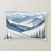 Ski Berg Aquarel Accent Kussen (Achterkant)