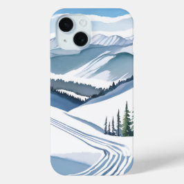 Ski Berg Aquarel iPhone 15 Case