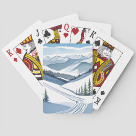 Ski Berg Aquarel Pokerkaarten