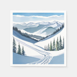 Ski Berg Aquarel Servet