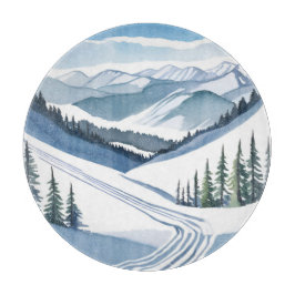 Ski Berg Aquarel Snijplank