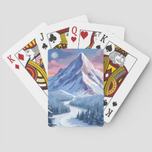 Ski Berg Winter Natuur Landschap Schilderij Pokerkaarten