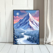 Ski Berg Winter Natuur Landschap Schilderij Poster