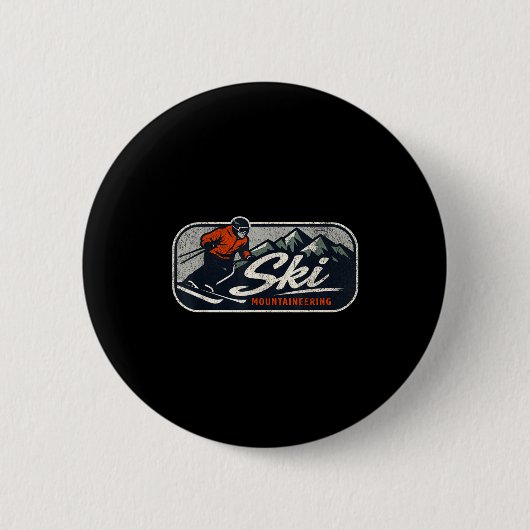 Ski bergbeklimmen ronde button 5,7 cm (Voorkant)
