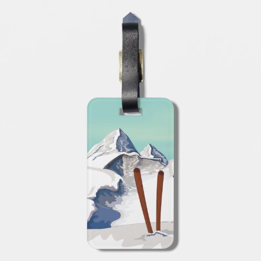 Ski bergen bagagelabel (Achterkant verticaal)