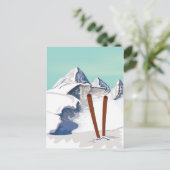 Ski bergen briefkaart (Staand voorkant)