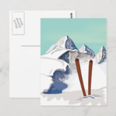 Ski bergen briefkaart (Voorkant / Achterkant)