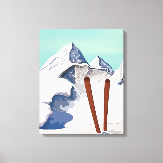 Ski bergen canvas afdruk (Voorkant)