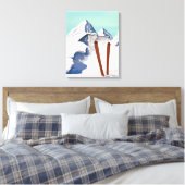 Ski bergen canvas afdruk (Insitu (Slaapkamer))